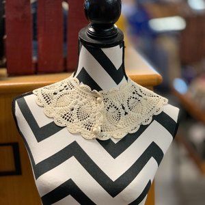 Crochet Lace Collar Cream / Detachable Peter Pan